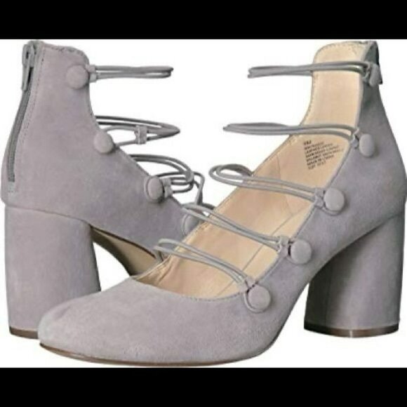 Nine West Kaede Suede Strappy Block Pumps - Picture 1 of 15